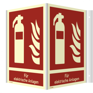 Dreifke&reg; Schild Winkels. Feuerl.(F. elektr. Anlagen) ISO 7010,Kunstst.,nachl....
