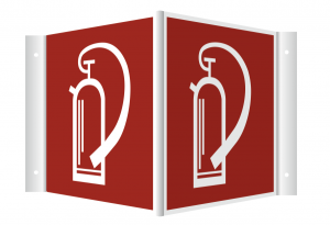 Dreifke&reg; Schild Feuerl&ouml;scher | extra langnachleuchtend | ASR A1.3 (2007) BGV ... Winkelschild | 148x148 | PVC