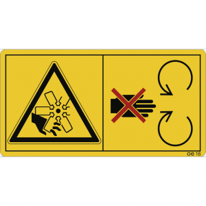 Dreifke&reg; Aufkleber W&auml;hrend des Betriebes Schutzeinrichtungen ..., Folie, 168x...