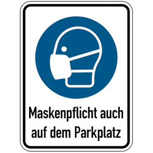 Dreifke&reg; Alu-Verbund-Schild "Maske benutzen", 40x30cm (BxH), 1 St&uuml;ck, Gebotsz...