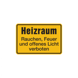 Dreifke&reg; Hinweisschild, Heizraum Feuer verboten, 200 x 300 mm, Aluminium gepr...