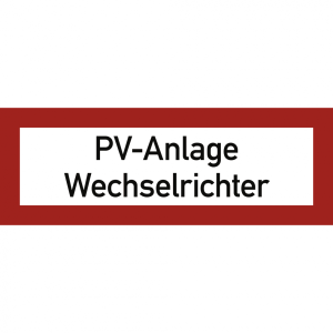 Dreifke&reg; Aufkleber, PV-Anlage Wechselrichter, Folie, 210x74 mm
