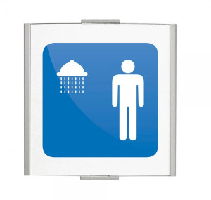 FRANKFURT T&uuml;rschild 120x120mm mit Piktogramm Dusche Herren