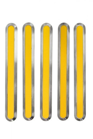 Leitstreifen aus Edelstahl 3,5 x 28,5 cm, F&uuml;llung gelb, 10 St&uuml;ck | Bodenleits...