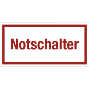 Dreifke&reg; Notschalter, Textschild, Folie, 200x100 mm