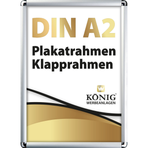 Dreifke&reg; Plakatrahmen DIN A2 | abgerundete Ecken | 25mm Alu Profil, silber | ...