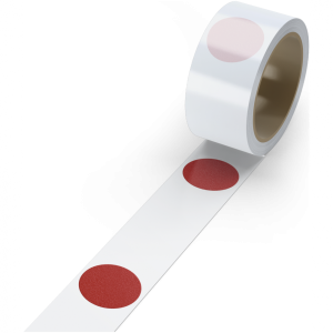Segmentierte Bodenmarkierungspunkte WT-5126, PVC, Rot, &Oslash; 50 mm, Rolle 25 m