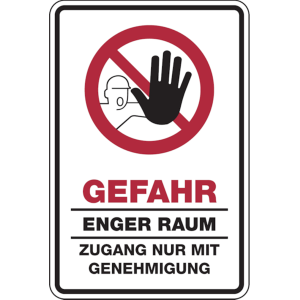 Dreifke&reg; Verbotsschild, Kombischild, Gefahr enger Raum - praxisbew&auml;hrt | Alu ...
