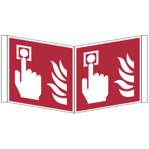 Dreifke&reg; Brandschutzzeichen, Brandmelder F005 Winkel-/Nasenschild | PVC langn...