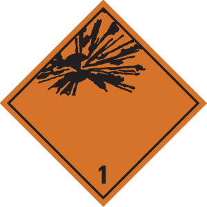 Dreifke&reg; Gefahrzettel, Gefahrgutklasse 1 - Explosive Stoffe und Gegenst&auml;nde m...