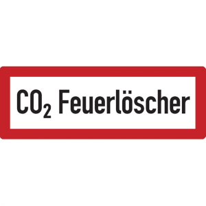 Dreifke&reg; Feuerwehrschild, CO2 Feuerl&ouml;scher - DIN 4066 - 297x105 mm Folie selb...