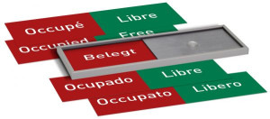 MADRID Silver Line Frei-/Belegt Anzeige (mehrsprachig)| Alu Rahmen silber elo...