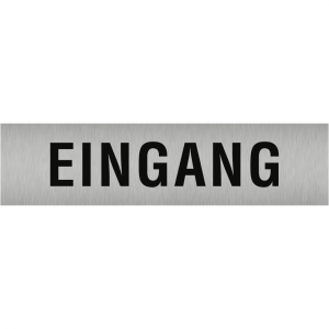 Dreifke&reg; Aufkleber - Piktogramm Eingang, Edelstahl, selbstklebend, 160x40 mm