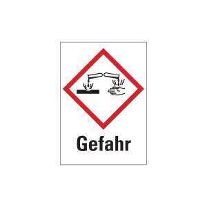Dreifke&reg; Gefahrstoffetiketten - &Auml;tzwirkung (GHS05) &amp; Signalwort "Gefahr" | Fo...