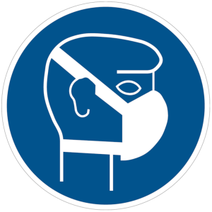 Dreifke&reg; Alu-Schild, gepr&auml;gt "Staubmaske benutzen", &Oslash;30cm, 1 St&uuml;ck, Praxisbew...