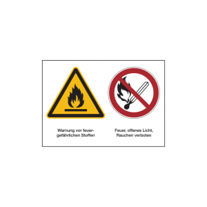 Dreifke&reg; Aufkleber Produktsicherheitsschild, Feuergef&auml;hrliche Stoffe, 148 x 2...