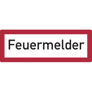 Dreifke&reg; Feuerwehrschild, Feuermelder - DIN 4066 | Alu gepr&auml;gt | 297x105 mm, ...