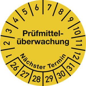 Dreifke&reg; Pr&uuml;fplakette Pr&uuml;fmittel&uuml;berwachung 2026-2031,Dokumentenfolie,&Oslash; 30 mm...