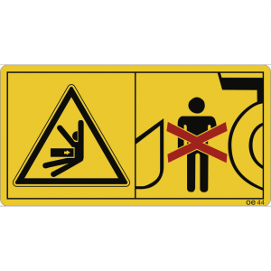Dreifke&reg; Aufkleber - Niemals in den Gefahrenbereich zwischen .., Folie, 168x8...