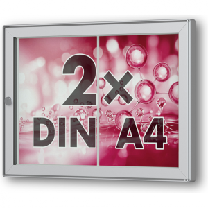 Flacher Wand-Schaukasten TESUS 30 E von 1x bis 12x DIN A4, 30mm Tiefe 2 × DIN A4 Querformat