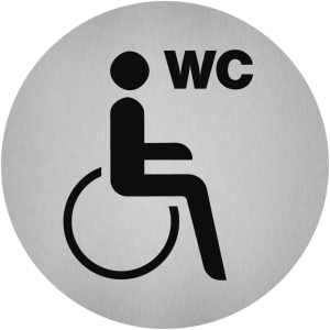 Dreifke&reg; Aufkleber - Piktogramm WC Behinderte/barrierefrei, Edelstahl, selbst...