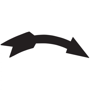 Dreifke&reg; Richtungspfeil, rechts gebogen, Schwarz, Folie - 1 Bund = 100 Stk. |...