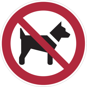 Dreifke&reg; Aufkleber (Folie) "Mitf&uuml;hren von Hunden verboten", &Oslash;20cm, Folie selb...