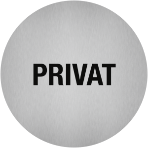 Dreifke&reg; Aufkleber - Piktogramm Privat, Edelstahl, selbstklebend, &Oslash; 50 mm