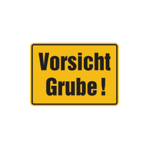 Dreifke&reg; Hinweisschild, Vorsicht Grube!, 250x350mm, Alu gepr&auml;gt, Alu gepr&auml;gt ...