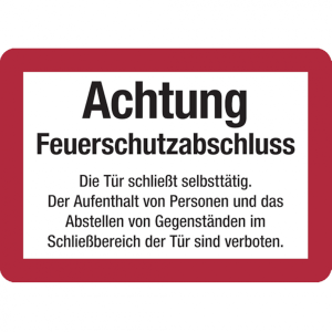 Dreifke&reg; Feuerwehrschild, Feuerschutzabschluss - angelehnt - 210x148 mm Folie...