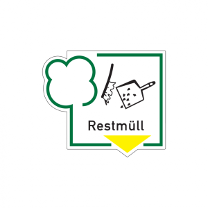 Dreifke&reg; Abfallkennzeichen, Restm&uuml;ll, Folie | Folie selbstklebend | 125x108 m...