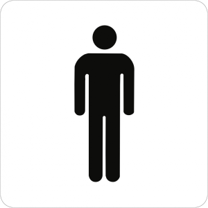 Dreifke&reg; Schild Piktogramm WC Herren, Kunststoff, 160x160 mm