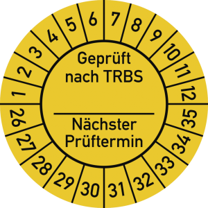 Dreifke&reg; Pr&uuml;fplakette Gepr&uuml;ft nach TRBS...2026-2035,Dokumentenfolie, &Oslash; 30 mm,...