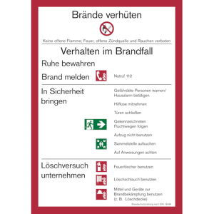 Dreifke&reg; Aushang, Brandschutzordnung Teil A gem. DIN 14096 - Geb&auml;ude ohne Bra...