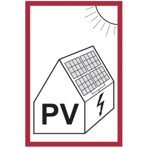 Dreifke&reg; Feuerwehrschild, PV (f&uuml;r Solaranlagen) - DIN VDE 0100-712 (DGUV Info...