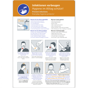 Dreifke&reg; Aufkleber Infektionen vorbeugen, Hygiene im Alltag sch&uuml;tzt, Kombisch...