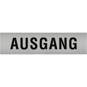 Dreifke&reg; Aufkleber - Piktogramm Ausgang, Edelstahl, selbstklebend, 160x40 mm