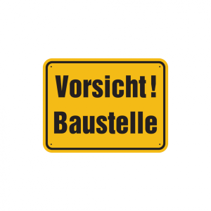 Dreifke&reg; Baustellenschild, Vorsicht! Baustelle, 300x400mm, Alu gepr&auml;gt, Alu g...