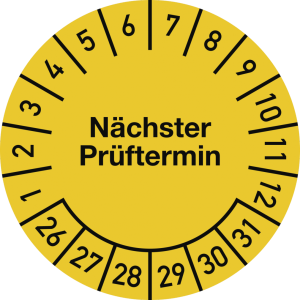 Dreifke&reg; Pr&uuml;fplakette gepr&uuml;ft am: durch:... 2026-2031, Dokumentenfolie,&Oslash; 40 m...
