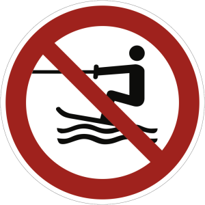 Dreifke&reg; Alu-Schild "Wasserski-Aktivit&auml;ten verboten", &Oslash;40cm, 1 St&uuml;ck, Verbots...