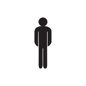 Dreifke&reg; WC-Schild, Piktogramm Herren, Folie, 120 x 40 mm, Folie selbstkleben...