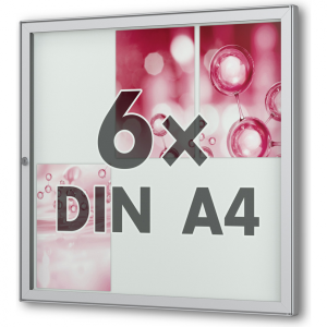 Flacher Wand-Schaukasten TESUS 30 E von 1x bis 12x DIN A4, 30mm Tiefe 6 × DIN A4 Querformat