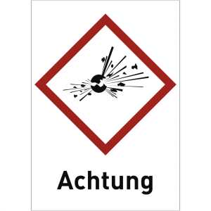 Dreifke&reg; Aufkleber Explosiv (GHS 01) Achtung, Folie, 26x37 mm, 500 St&uuml;ck/Rolle