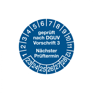 Dreifke&reg; Aufkleber Pr&uuml;fplakette, DGUV Vorschrift 3 N&auml;chster Pr&uuml;ftermin, Jahre...
