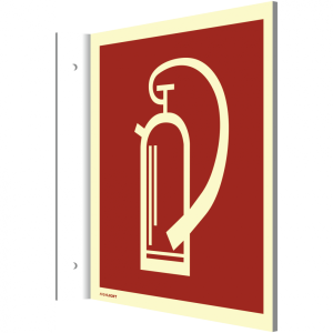 Dreifke&reg; Fahnenschild Feuerl&ouml;scher, Kunststoff, nachleucht., 160-mcd, 200x200 mm