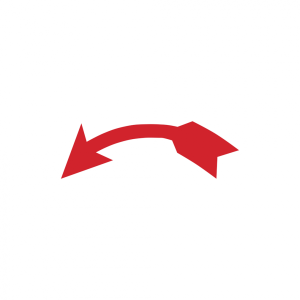Dreifke&reg; Richtungspfeil, links gebogen, Rot, Folie - 1 Bund = 100 Stk. | Foli...