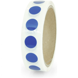Dreifke&reg; Aufkleber Markierungspunkte blanko, Polypropylenfolie, blau, &Oslash; 15 mm...