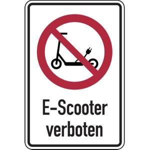 Dreifke&reg; Verbotsschild, Kombischild, E-Scooter verboten - praxisbew&auml;hrt | Alu...