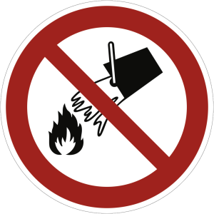 Dreifke&reg; Alu-Schild "Mit Wasser l&ouml;schen verboten", &Oslash;20cm, 1 St&uuml;ck, Verbotszei...