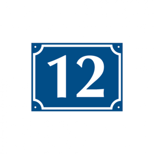 Dreifke&reg; Hausnummer, Aluminium gepr&auml;gt, zweistellig (Nr. 10-99), blau/wei&szlig;, 1...